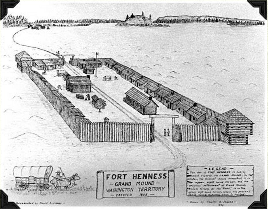 A sketch of Fort Henness at Grand Mound.